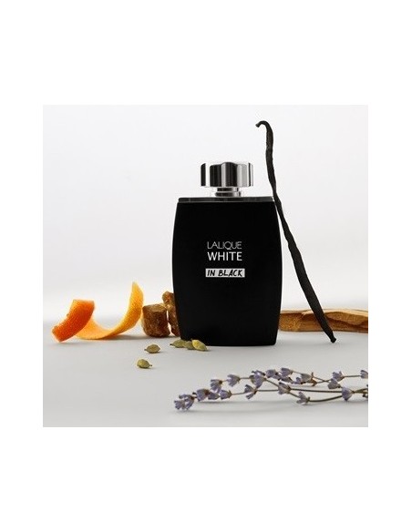 Lalique White in Black - a contrasting white and black wood fragrance